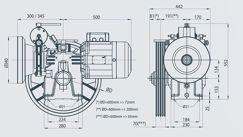 MAQUINA GEM HW134 2V 4KW 480KG 0,66M/S Ø550X4X9