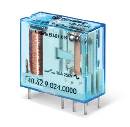 MINI RELÉ FINDER CI 2CO 10A, 24V DC. 406270240000